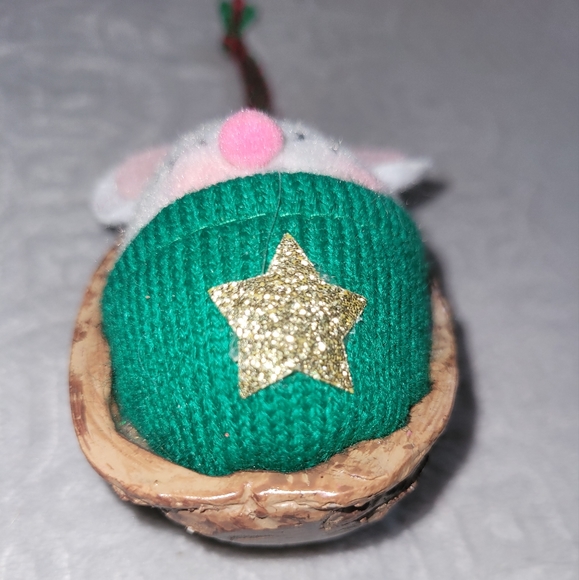 3/$9 Adorable Plush Mouse in a Walnut Shell Ornament - Picture 2 of 4